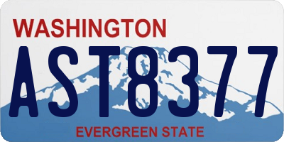 WA license plate AST8377