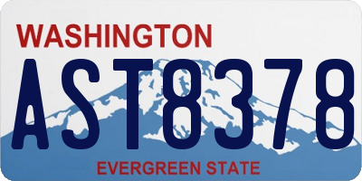 WA license plate AST8378