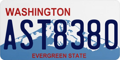 WA license plate AST8380