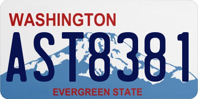 WA license plate AST8381