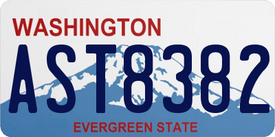 WA license plate AST8382