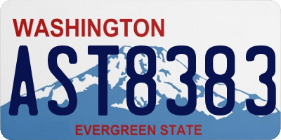 WA license plate AST8383