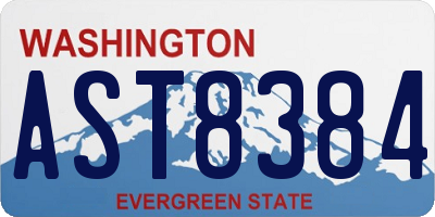 WA license plate AST8384