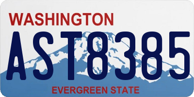WA license plate AST8385