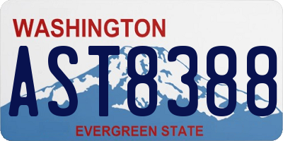 WA license plate AST8388