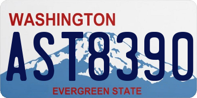 WA license plate AST8390
