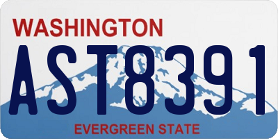 WA license plate AST8391