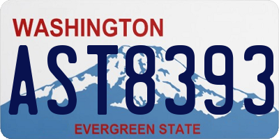 WA license plate AST8393