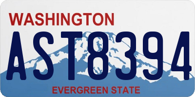 WA license plate AST8394