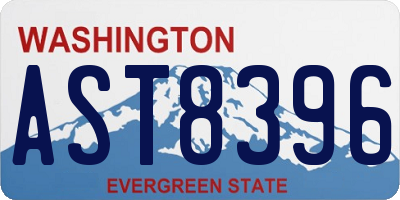 WA license plate AST8396