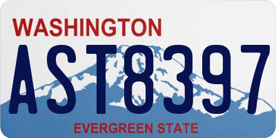 WA license plate AST8397