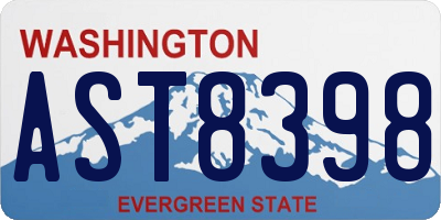 WA license plate AST8398
