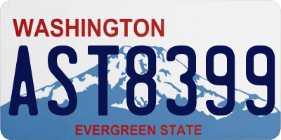 WA license plate AST8399