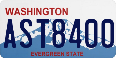WA license plate AST8400