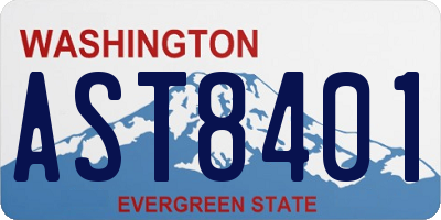 WA license plate AST8401
