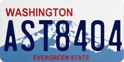 WA license plate AST8404