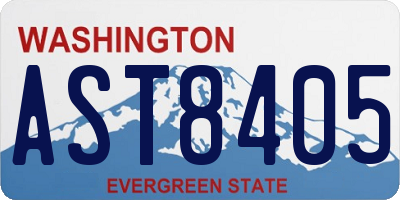 WA license plate AST8405