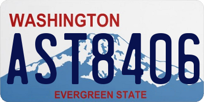 WA license plate AST8406