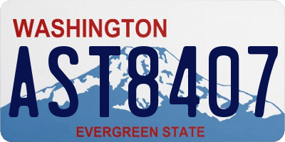 WA license plate AST8407