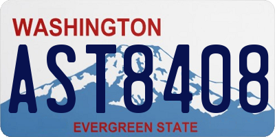 WA license plate AST8408