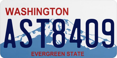 WA license plate AST8409