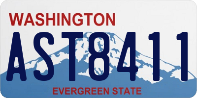 WA license plate AST8411