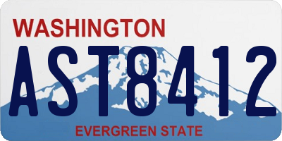 WA license plate AST8412