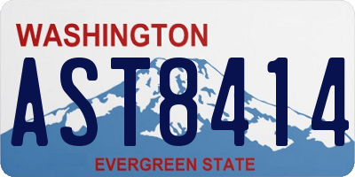 WA license plate AST8414