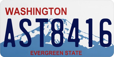 WA license plate AST8416