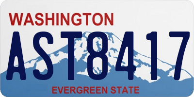 WA license plate AST8417