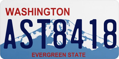 WA license plate AST8418