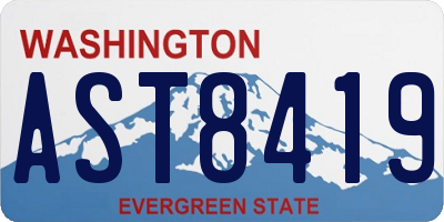 WA license plate AST8419