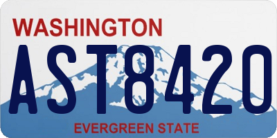 WA license plate AST8420