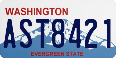 WA license plate AST8421