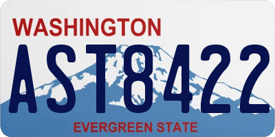 WA license plate AST8422