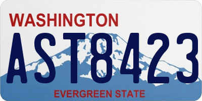 WA license plate AST8423