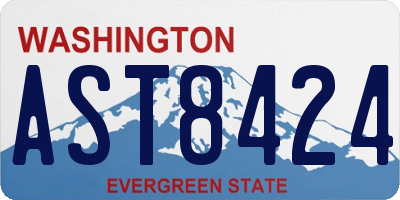WA license plate AST8424