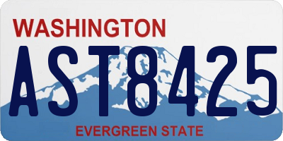 WA license plate AST8425