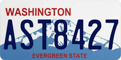 WA license plate AST8427