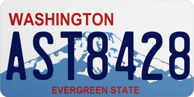 WA license plate AST8428
