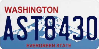 WA license plate AST8430