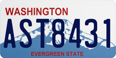 WA license plate AST8431
