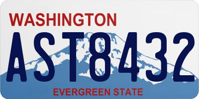 WA license plate AST8432