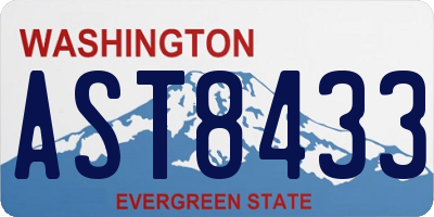 WA license plate AST8433