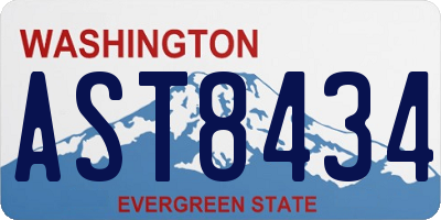 WA license plate AST8434
