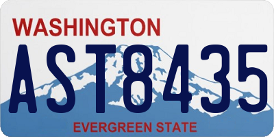 WA license plate AST8435