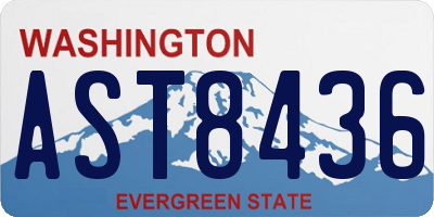 WA license plate AST8436