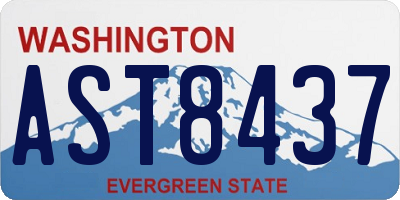 WA license plate AST8437