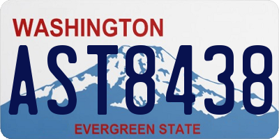 WA license plate AST8438