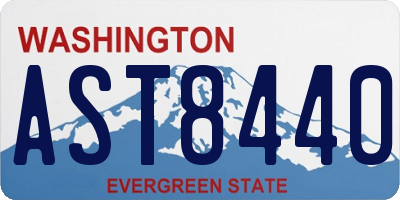 WA license plate AST8440